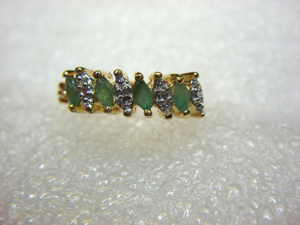 Jadeite & Diamond Sterling Silver Gold Vermeil Hoop Earrings