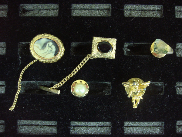 Vintage Gold Tone Tie Tack Lot of 5 - Unique Lapel Pin Collection #481
