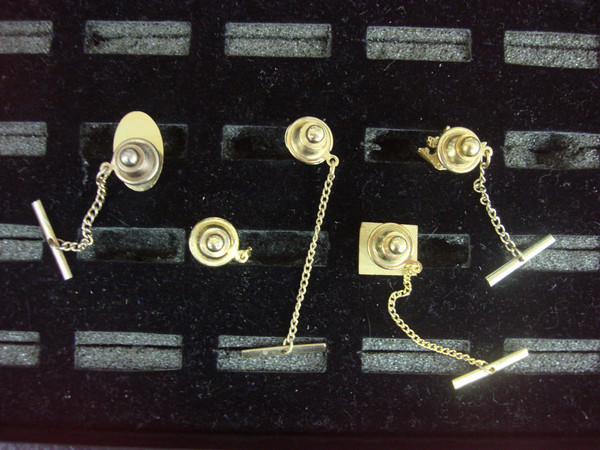 Vintage Gold Tone Tie Tack Lot of 5 - Unique & Collectible Lapel Pins