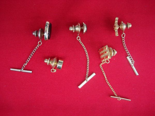 Vintage Gold Tone Tie Tack Lot of 5 - Unique & Collectible Lapel Pins
