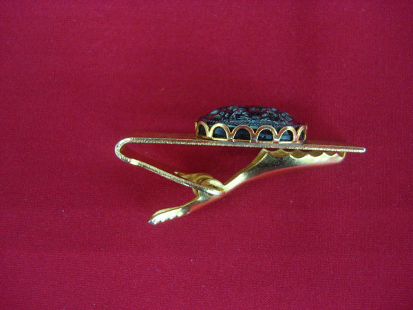 Vintage Gold Tone Tie Clip - Mid Century Modern Accessory #485