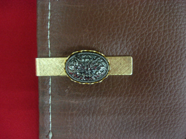 Vintage Gold Tone Tie Clip - Mid Century Modern Accessory #485