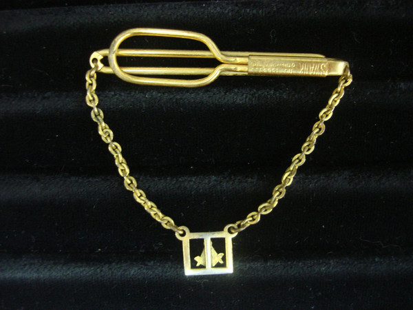 Vintage Swank Masonic Gold Tone Tie Bar Chain - Unique & Collectible