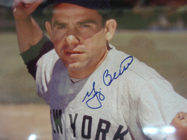 Authentic Yogi Berra Autographed 8x10 Photo - Hall of Fame Induction (COA)