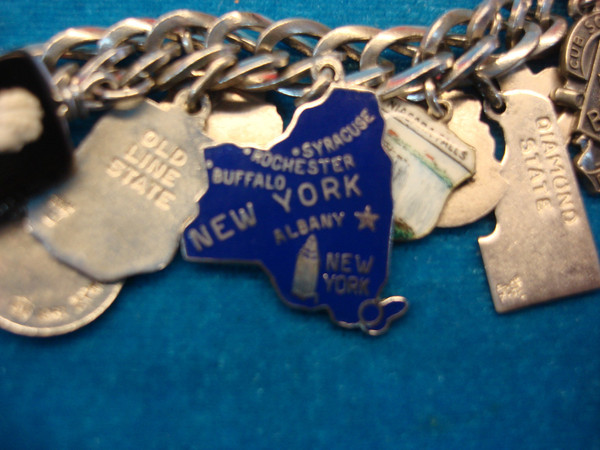 Vintage Sterling Silver Charm Bracelet | 20+ USA, UK, Canada & Germany Charms