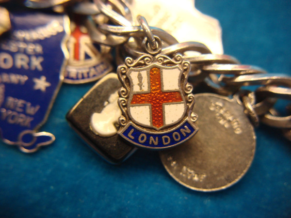 Vintage Sterling Silver Charm Bracelet | 20+ USA, UK, Canada & Germany Charms