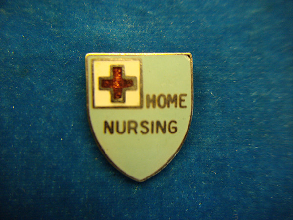 Vintage Red Cross Home Nursing Enamel Lapel Pin - Unique Collectible
