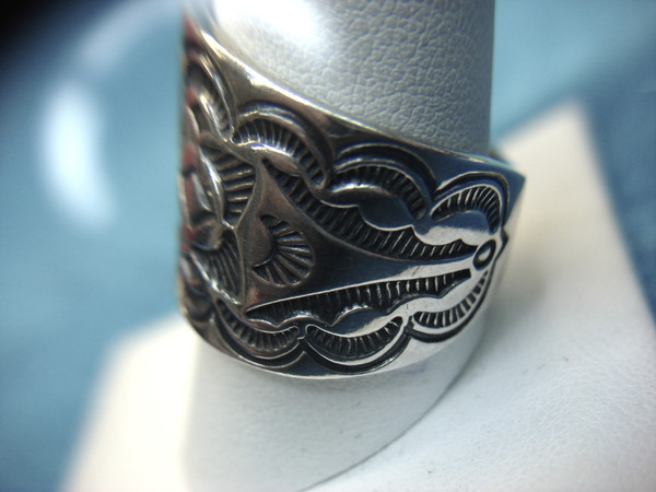 Carolyn Pollack Sterling Silver Southwest Style Cigar Band Ring (Size 10, Pre-Owned)