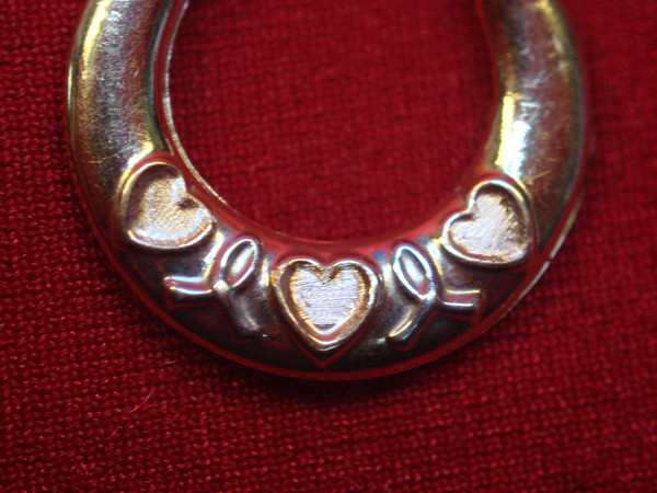 10K Tri-Color Gold Hoop Earrings with Hearts - Petite & Elegant