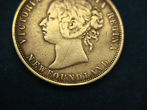 Rare 1874 Newfoundland Queen Victoria 50 Cents Sterling Silver Coin - Jewelry PC