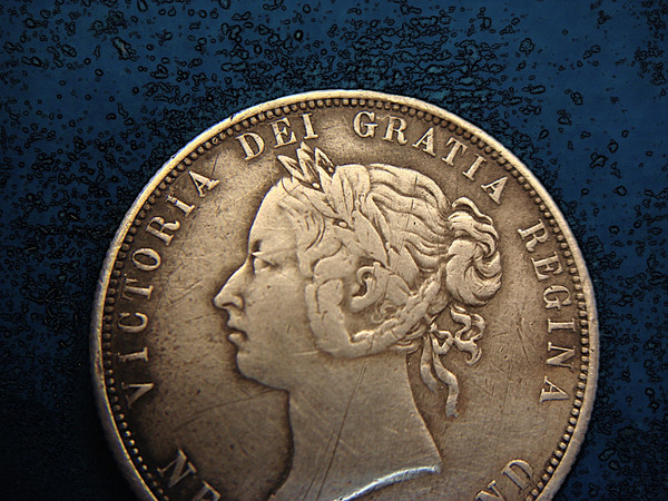 Rare 1874 Newfoundland Queen Victoria 50 Cents Sterling Silver Coin - Jewelry PC