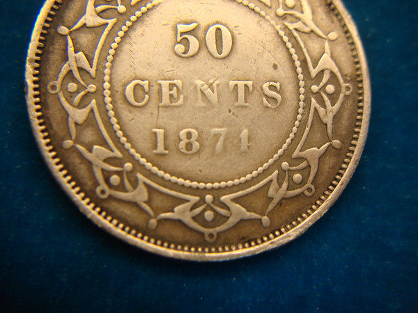 Rare 1874 Newfoundland Queen Victoria 50 Cents Sterling Silver Coin - Jewelry PC