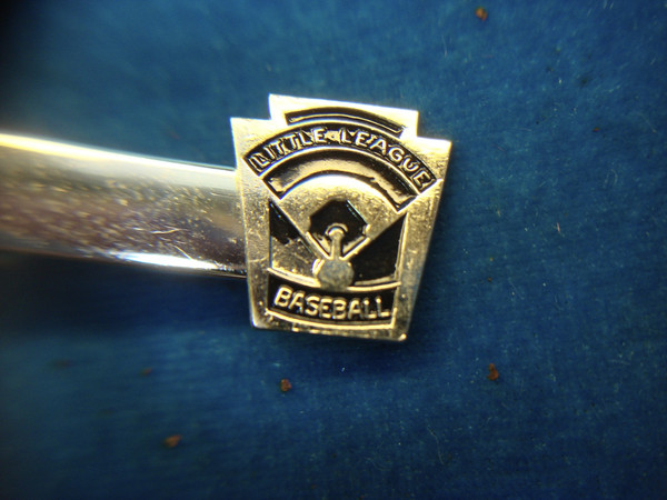 Vintage Little League Baseball Tie Clip - Silver Tone Enamel, Collectible