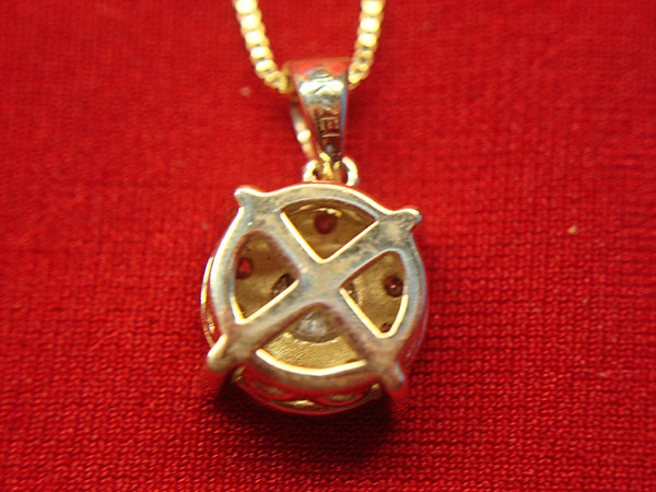 1/3 Carat Diamond Pendant Necklace in 10K Yellow Gold - ZEI Inscription