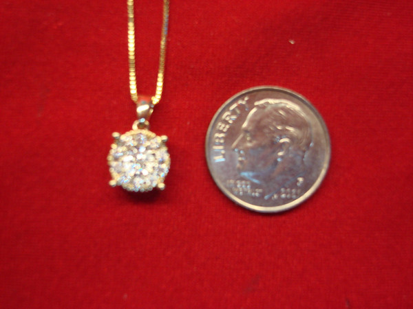 1/3 Carat Diamond Pendant Necklace in 10K Yellow Gold - ZEI Inscription