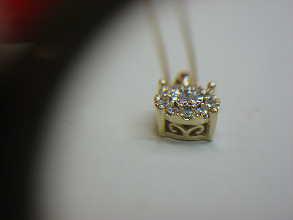 1/3 Carat Diamond Pendant Necklace in 10K Yellow Gold - ZEI Inscription