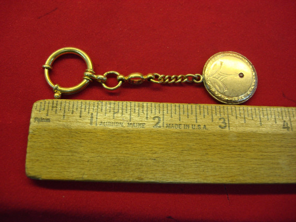Antique Gold Filled Fob Watch Chain with Fancy Motif - Excellent Condition