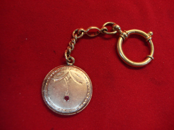 Antique Gold Filled Fob Watch Chain with Fancy Motif - Excellent Condition