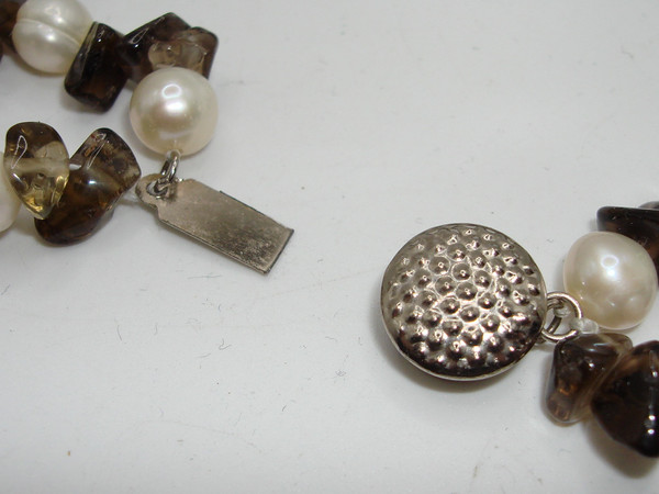 Vintage Freshwater Pearl & Garnet Necklace | 2 Strand, 17 Inch
