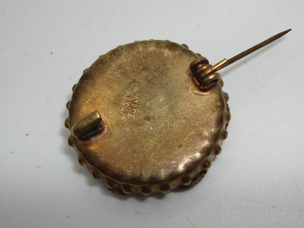 Vintage Micro Mosaic Pin, Made in Italy - Delicate Floral Design
