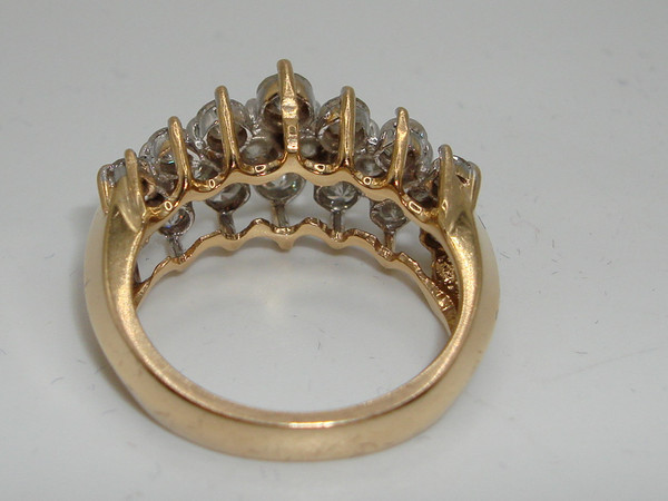 14K Gold Waterfall Diamond Ring - 1.5ctw, Size 7