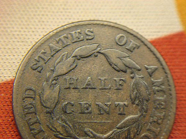1826 USA Classic Head Half Cent Coin - Excellent Condition Copper