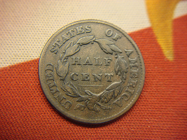 1826 USA Classic Head Half Cent Coin - Excellent Condition Copper