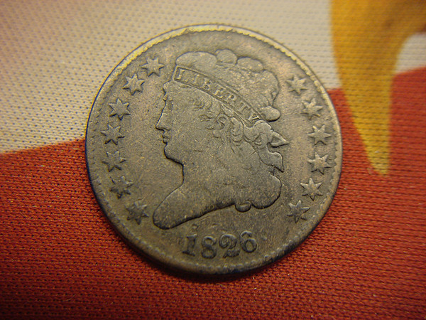 1826 USA Classic Head Half Cent Coin - Excellent Condition Copper