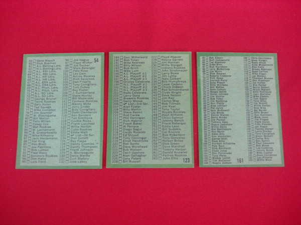 Vintage 1971 Topps Baseball Checklists (Series 1, 2 & Coins) - Nice Condition