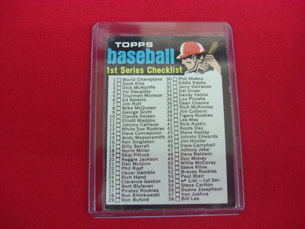 Vintage 1971 Topps Baseball Checklists (Series 1, 2 & Coins) - Nice Condition