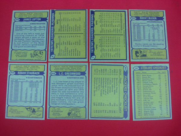1979 Topps Football Stars Card Lot | James Lofton Rookie RC #310 & More