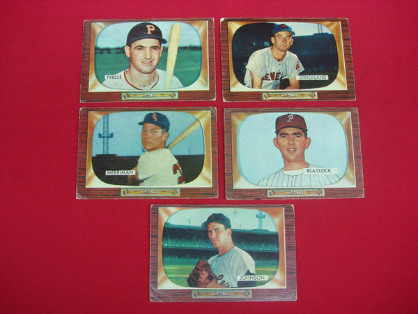 Vintage 1955 Bowman Baseball Card Lot (8 Cards) - Graded & Sleeves