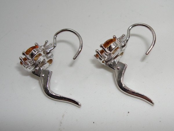 Elegant 18K Gold Citrine Butterfly Earrings | Made in Italy | Pre-Owned