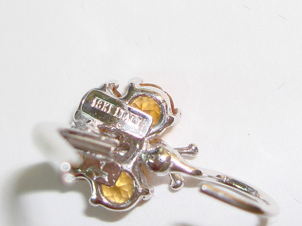 Elegant 18K Gold Citrine Butterfly Earrings | Made in Italy | Pre-Owned