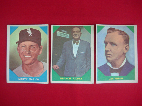 1960 Fleer Baseball Greats Card Lot: Marty Marion, Branch Rickey & Cap Anson