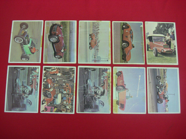 Vintage 1965 Donruss Hot Rod Magazine Trading Cards (10-Card Lot) - Classic Cars