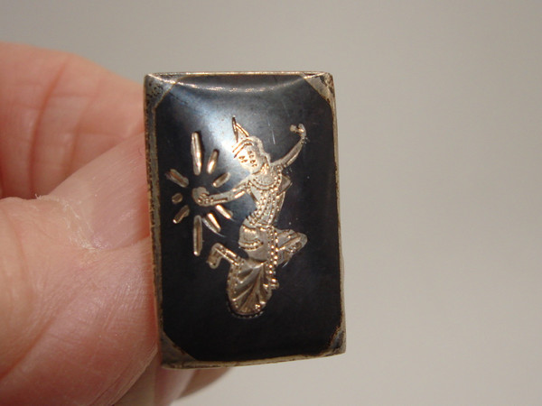 Vintage Siam Sterling Silver Earrings with Dancing Girls Design