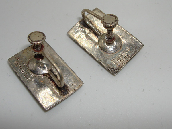Vintage Siam Sterling Silver Earrings with Dancing Girls Design