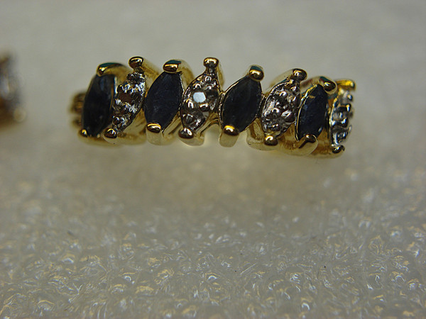 Sterling Silver & Gold Vermeil Sapphire & Diamond Hoop Earrings - Elegant Gift