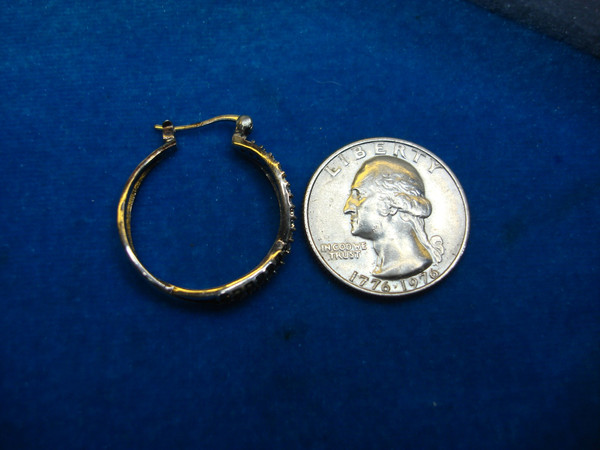 Macy's Sterling Silver Marcasite & Rhinestone Hoop Earrings - New With Card