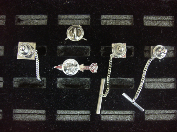 Vintage Silver Tone Tie Tack & Lapel Pin Set of 5 - Unique Lot #451