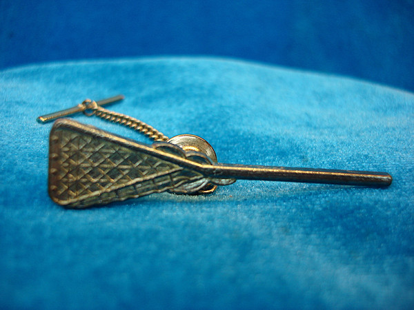 Vintage Gold Lacrosse Stick Tie Tack / Lapel Pin - Excellent Condition
