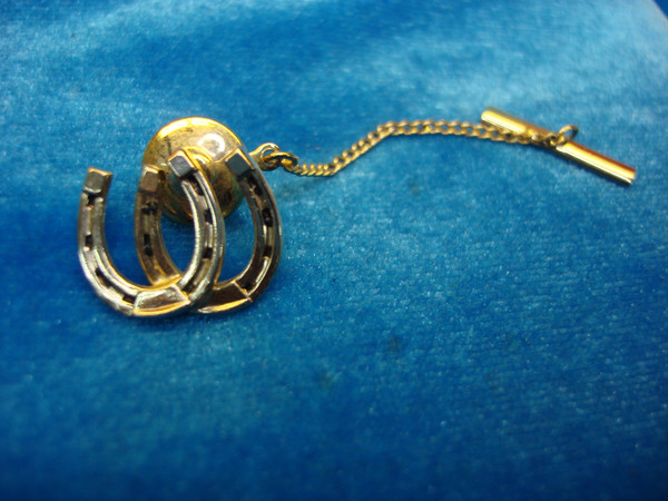Vintage Gold-Tone Horseshoe Tie Tac/Lapel Pin - Excellent Condition #457