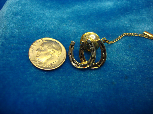 Vintage Gold-Tone Horseshoe Tie Tac/Lapel Pin - Excellent Condition #457