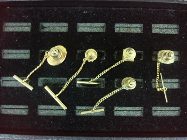 Vintage Gold Tone Tie Tack Lot of 5 - Unique & Unusual Lapel Pins #479