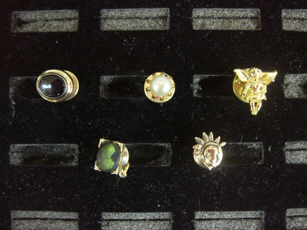 Vintage Gold Tone Tie Tack Set (5 Pcs) - Unique & Unusual Lapel Pins #480