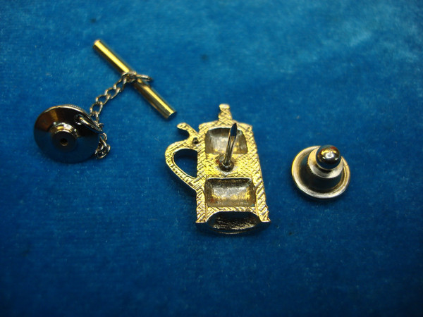 Vintage Silver-Tone Beer Stein Tie Tac/Lapel Pin - Great Condition #465