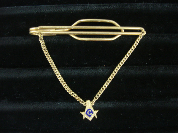 Vintage Masonic 12K Gold Filled Tie Bar Chain - Unique & Collectible