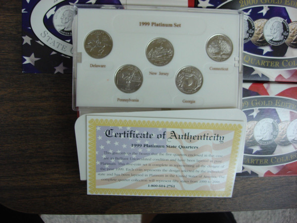Complete 1999-2006 State Quarter Sets - BU Phila & Denver + Gold/Platinum Layered Coins (32 Sets)