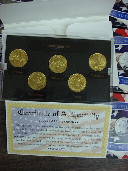 Complete 1999-2006 State Quarter Sets - BU Phila & Denver + Gold/Platinum Layered Coins (32 Sets)